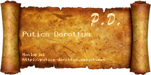 Putics Dorottya névjegykártya